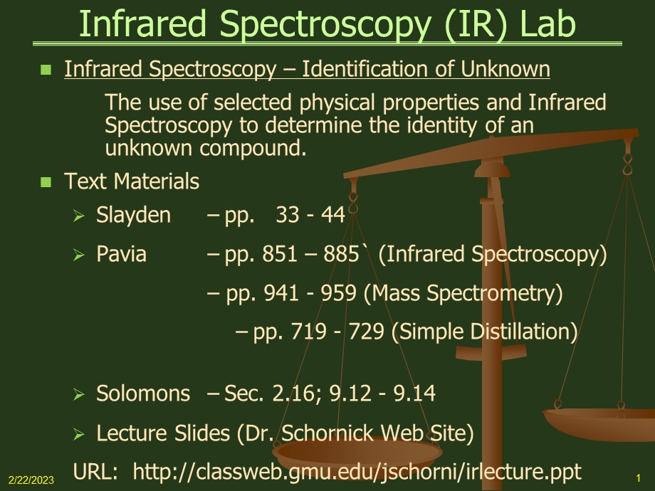 Infrared Spectroscopy (IR) Lab.ppt_第1页