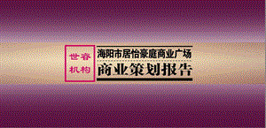 山东海阳市居怡豪庭商业广场货招商方案(1).ppt