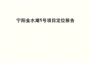 思源2010年11月泰安宁阳金水湖1号项目定位报告.ppt