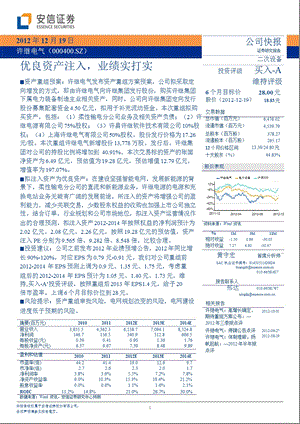 许继电气(000400)：优良资产注入_业绩实打实-2012-12-20.ppt