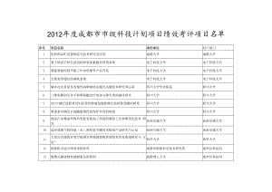 2011绩效评估项目清单.docx