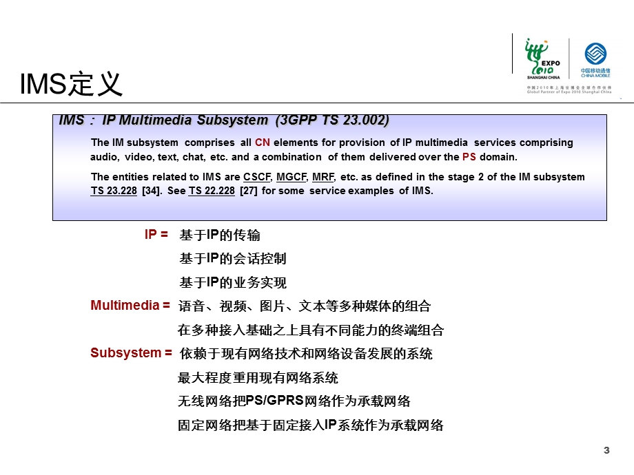 中国移动某省公司IMS业务运营及系统建设情况.ppt_第3页