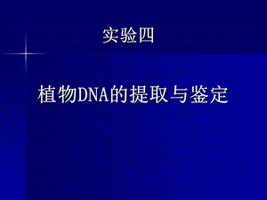 04 实验四 植物DNA的提取及纯度浓度鉴定.ppt