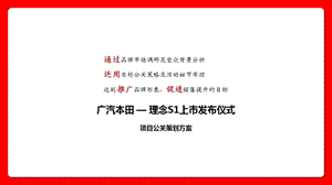 广汽本田理念S1上市发布仪式项目公关策划方案(1).ppt