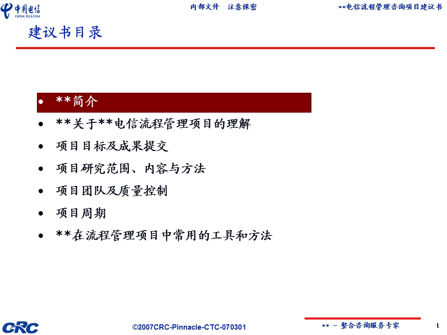 中国电信流程管理咨询项目建议书(1).ppt_第2页