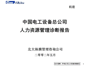 北大纵横中国电工设备总公司人力资源管理诊断报告-一期.ppt