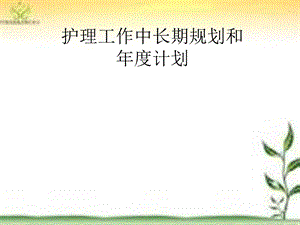 护理工作中长期规划和年度计划.ppt