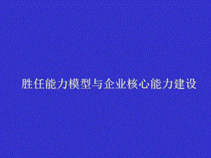 职业经理人胜任能力模型——打造强大的企业核心能力.ppt