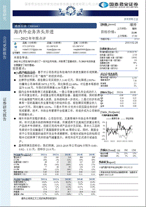 通源石油(300164)2012年年报点评：海内外业务齐头并进-130228.ppt