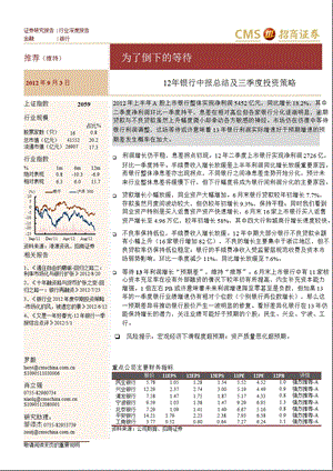 2012年银行中报总结及三季度投资策略：为了倒下的等待-2012-09-04.ppt