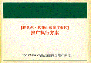 2007年慈溪市雅戈尔达蓬山旅游度假区推广执行方案.ppt