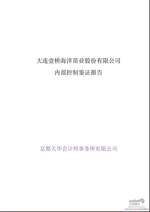 壹桥苗业：内部控制鉴证报告.ppt