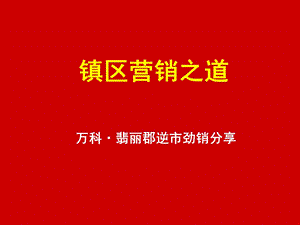 深圳万科翡丽郡镇区营销之道.ppt