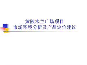 黄陂木兰广场项目市场环境分析及产品定位建议.ppt