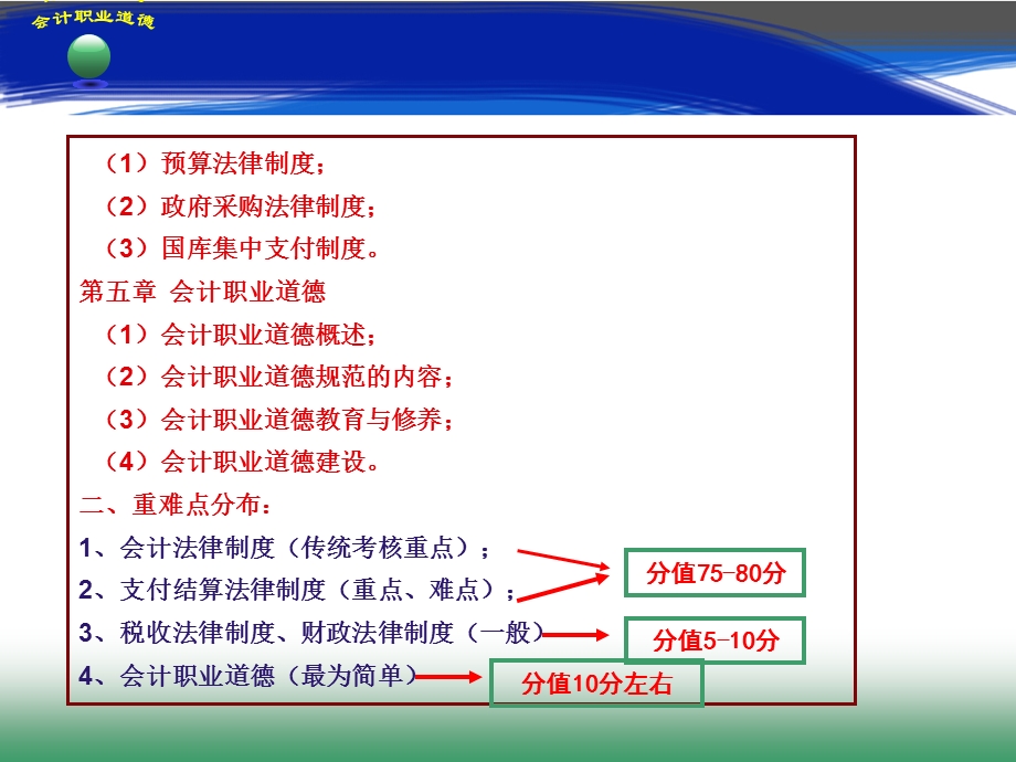 最新最全的《财经法规与会计职业道德》考试辅导.ppt_第3页