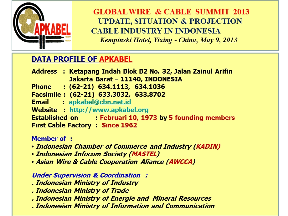 APKABEL_Presentation Cable Conference Yixing_China.ppt_第2页