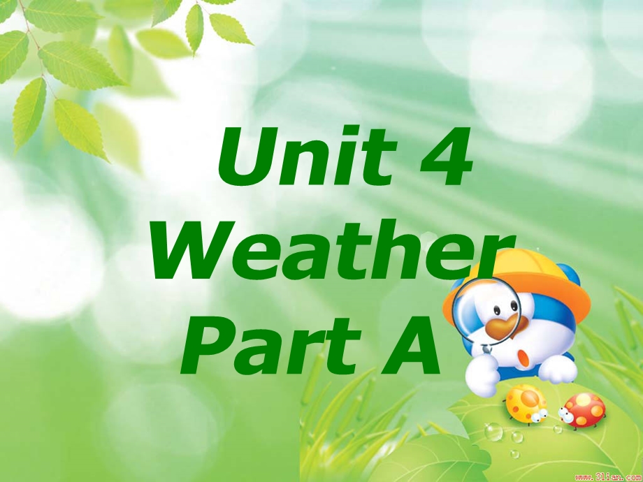 新PEP小学英语四年级下册Unit 3 Weather PartA课件.ppt_第1页
