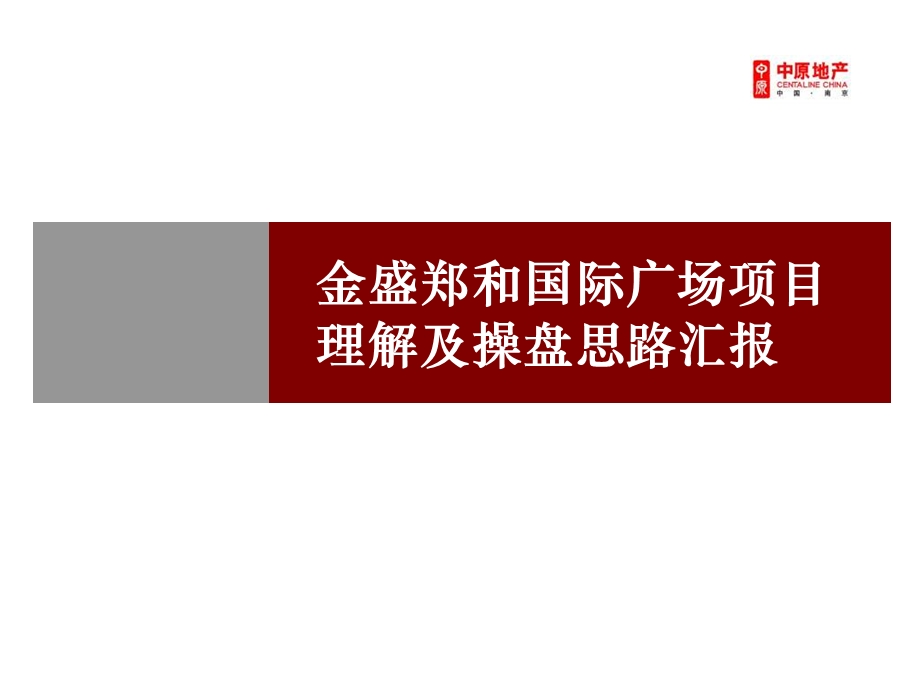 中原——2009年4月南京郑和国际广场项目理解及操盘思路汇报 (NXPowerLite).ppt_第1页