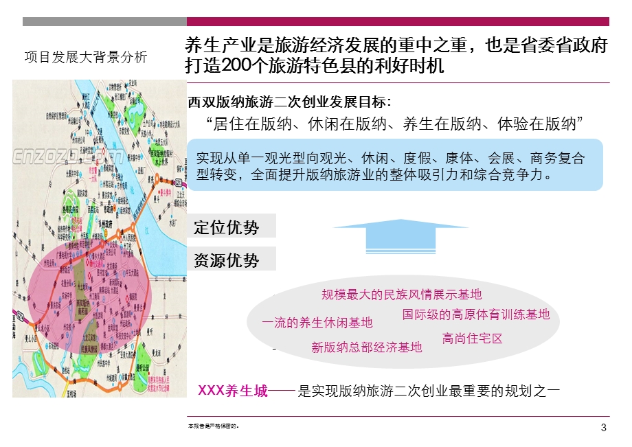 西双版纳倾城商贸有限公司打造云南首个国际庄园式的养生基地-养生项目整体定位、发展战略.ppt_第3页