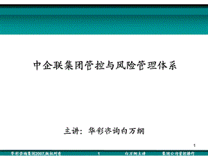 《中企联集团管控与风险管理体系培训教案》(125页)(2).ppt