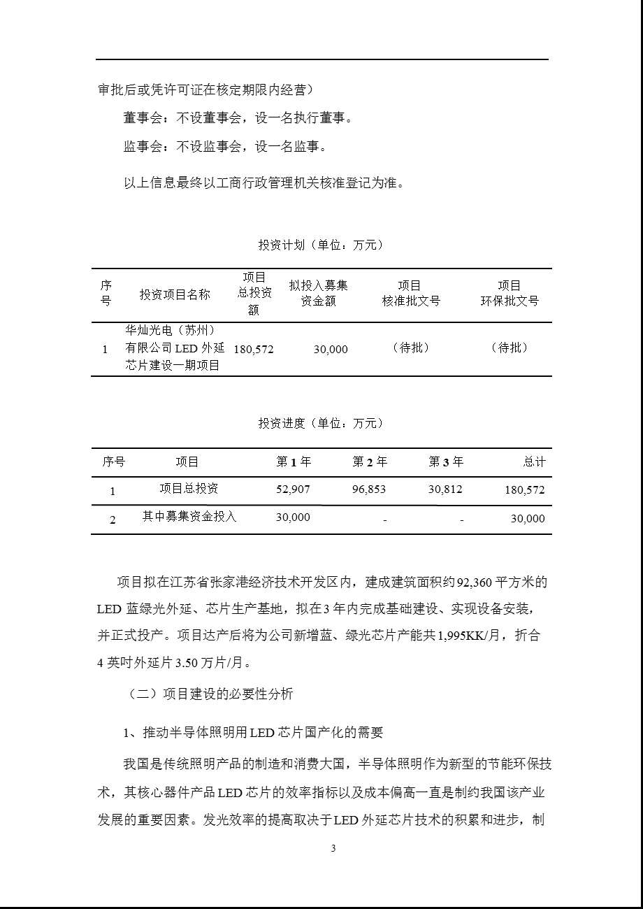 华灿光电：关于设立全资子公司和部分变更募投项目的可行性分析.ppt_第3页