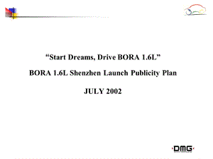 Start Dreams, Drive BORA 1.6L BORA 1.6L Shenzhen Launch Publicity Plan.ppt