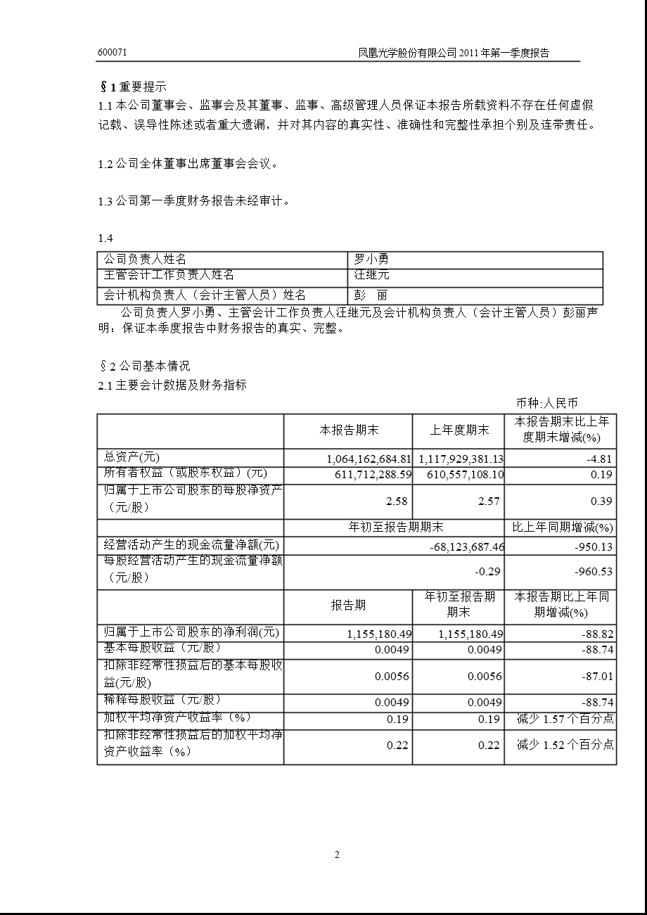 600071_2011凤凰光学第一季度季报.ppt_第3页