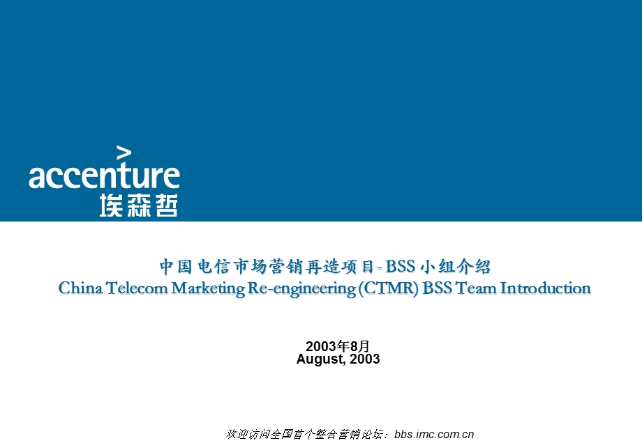 埃森哲-中国电信市场营销再造项目- BSS 小组介绍(1).ppt_第1页