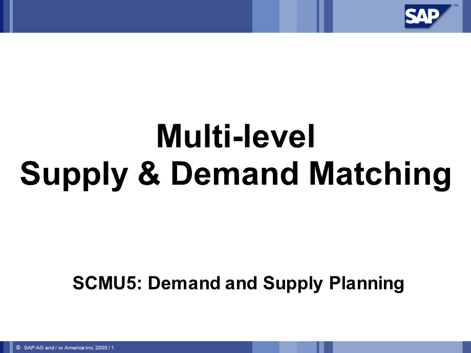 Multi-level Supply & Demand Matching -sap(1).ppt_第1页