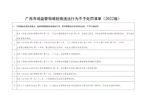 《广西市场监管领域轻微违法行为不予处罚、减轻处罚和从轻处罚清单（2022版）.docx