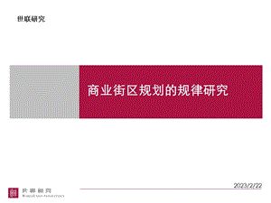 世联广东东莞商业街项目区域规划规律研究报告2011年.ppt