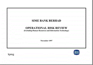 毕博上海银行咨询Sime Bank Operational Risk Report(1).ppt