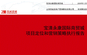 宝清永康国际商贸城项目定位与营销策略执行报告 2009-145页(1).ppt