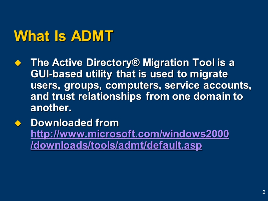 Domain Migration Using The Microsoft Active Directory Migration Tool(1).ppt_第2页