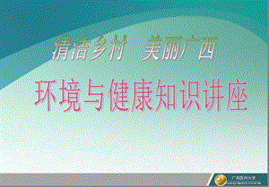 清洁乡村_美丽广西_环境与健康知识讲座.ppt