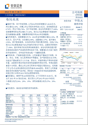 三全食品(002216)布局未来-130228.ppt