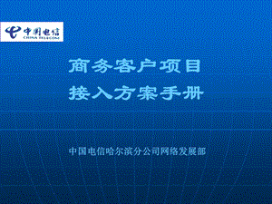 哈尔滨电信商务客户项目接入方案(1).ppt