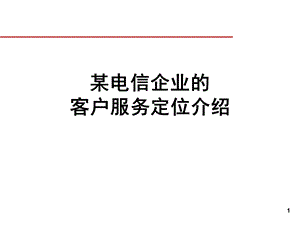 某电信企业客户服务定位介绍(1).ppt