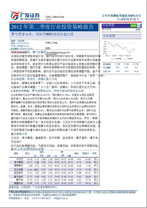 农林牧渔2012年第二季度行业投资策略报告：景气贯穿全年_饲料子板块投资价值凸现-2012-03-26.ppt