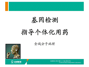 基因检测指导个体化用药-2011-05-05.ppt