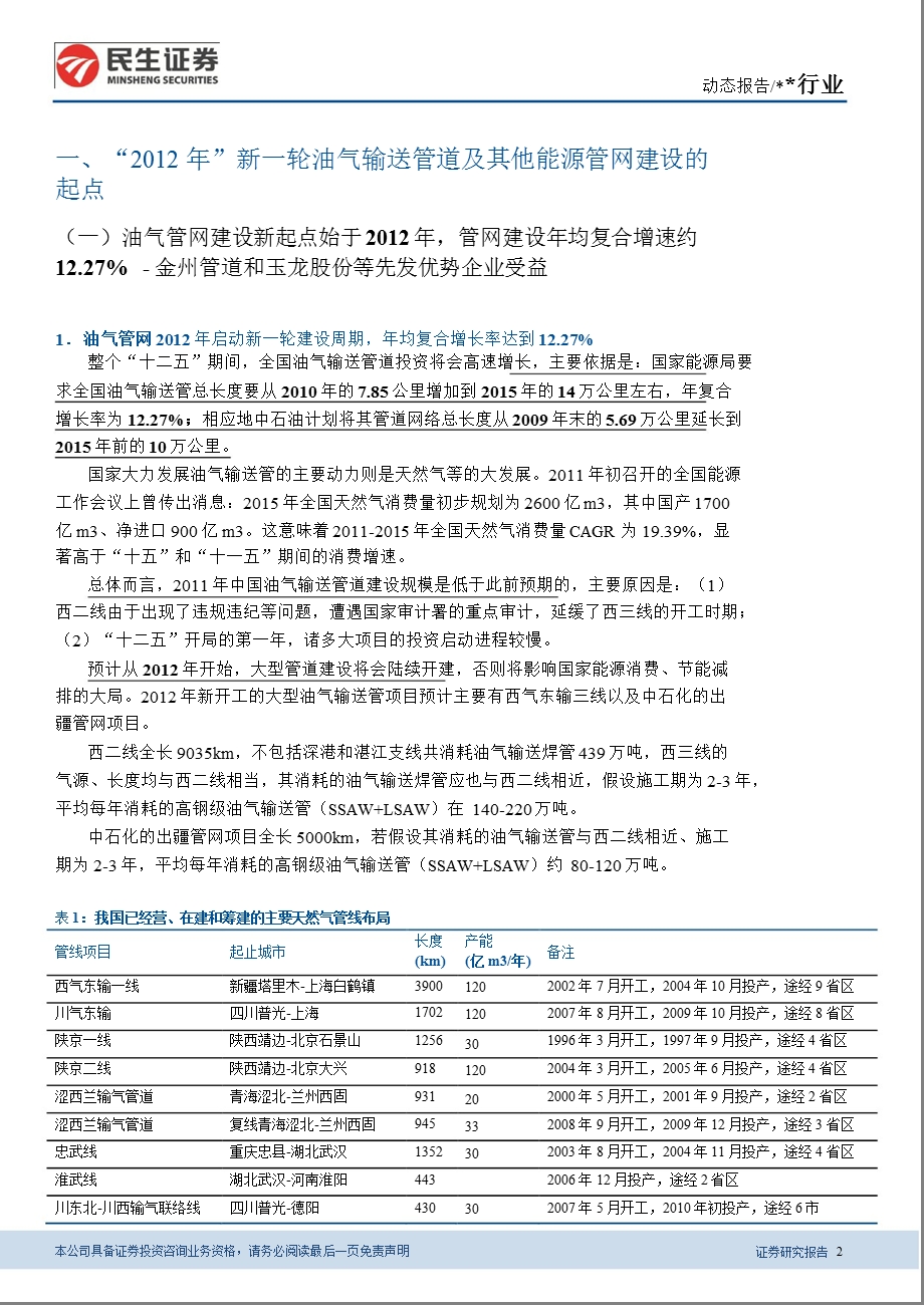 钢铁行业：油气等能源管网建设主题投资机会临近-2012-02-15.ppt_第2页