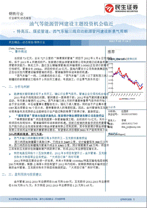 钢铁行业：油气等能源管网建设主题投资机会临近-2012-02-15.ppt