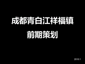 2010青白江祥福镇项目前期策划93p.ppt