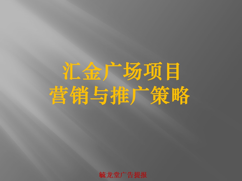 芜湖汇金广场项目营销与推广策略 159P.ppt_第1页