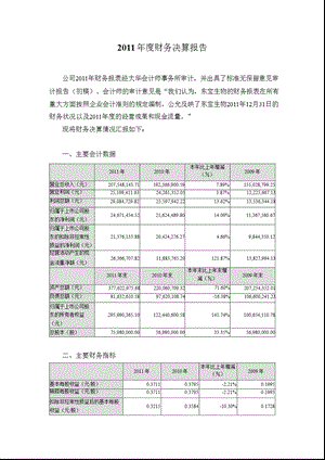 东宝生物：2011年度财务决算报告.ppt