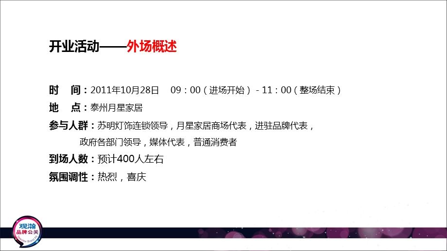 苏明灯饰泰州月星店开业公关活动策划案(1).ppt_第3页