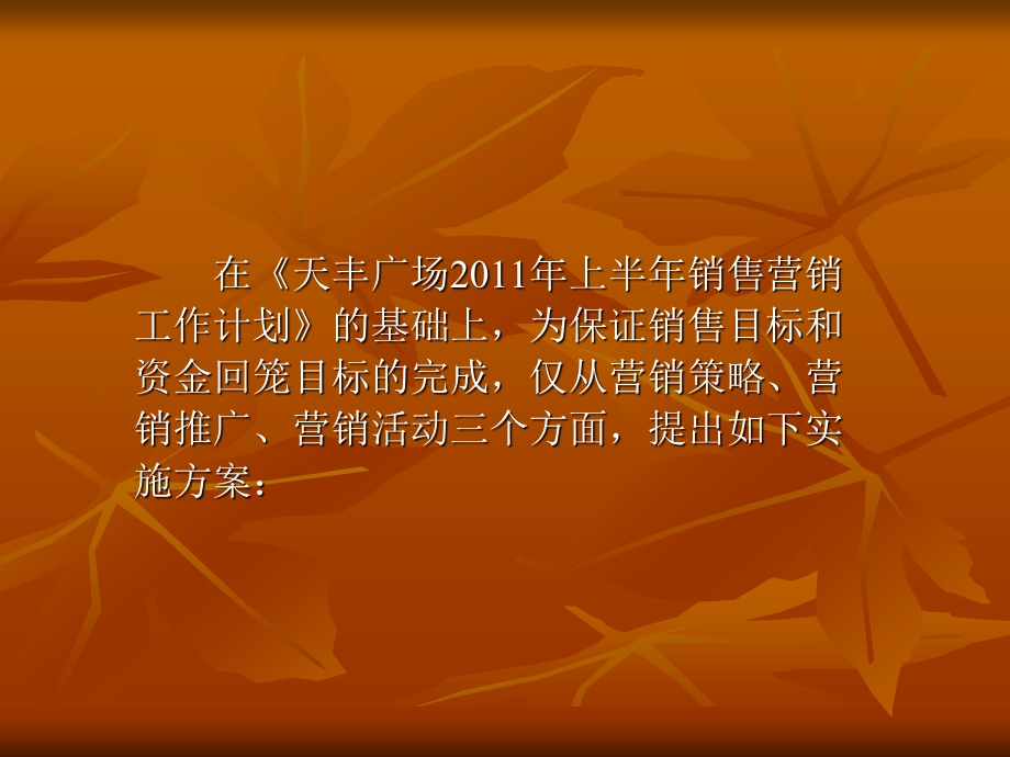 2011上半年安徽天丰广场销售营销策略方案（定稿-53页） (1).ppt_第2页