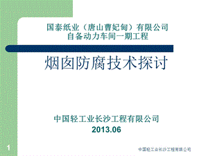 动力车间烟囱内筒反腐技术方案比较.ppt