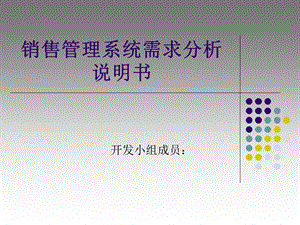 销售管理系统需求分析说明书.ppt