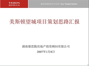 长沙美斯顿望城项目坡地住宅策划思路汇报(德思勤)2007-61页.ppt